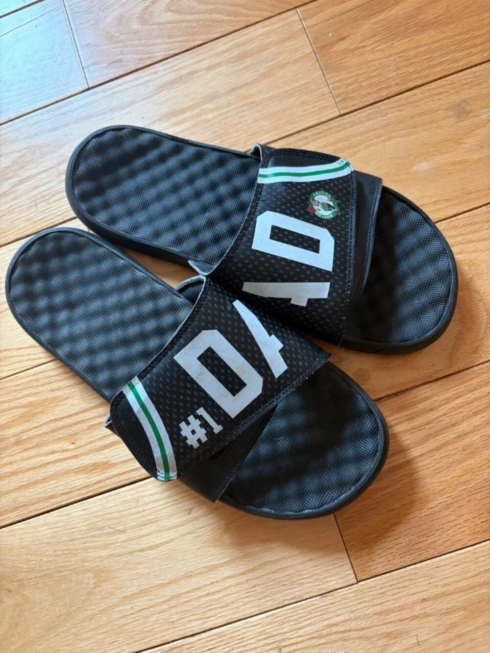 Boston Celtics #1 Dad Slide Sandals size 12 - Excellent Condition